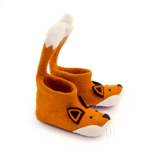 Felted Fox Slippers - Kids