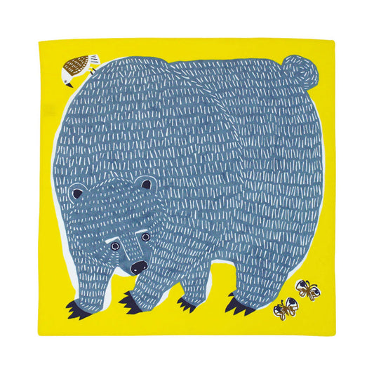 Furoshiki - Bear and Butterflies Yellow