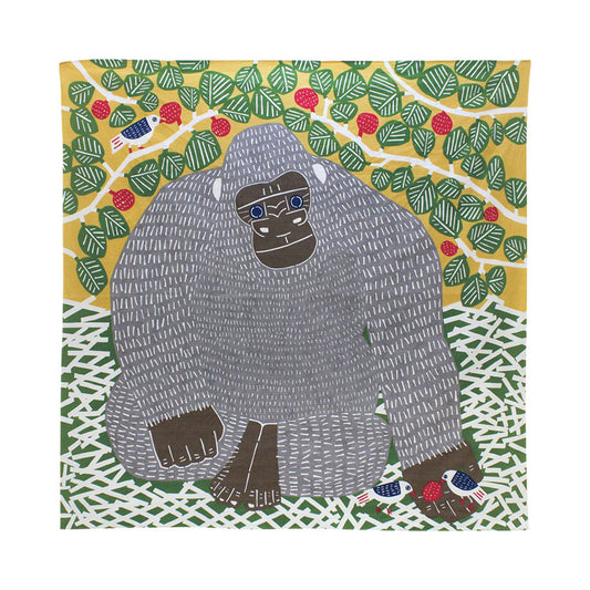 Furoshiki - Gorilla and Fruit Tree Green