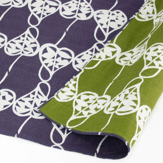 Furoshiki - Reversible Heart Vine - Purple + Green