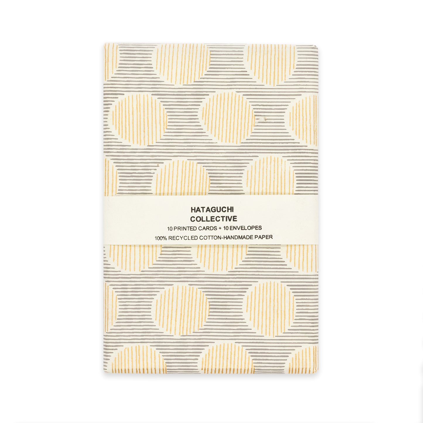 Recycled Cotton Notecard Set - Shima-Maru Grey x Gold