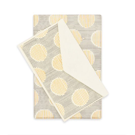 Recycled Cotton Notecard Set - Shima-Maru Grey x Gold