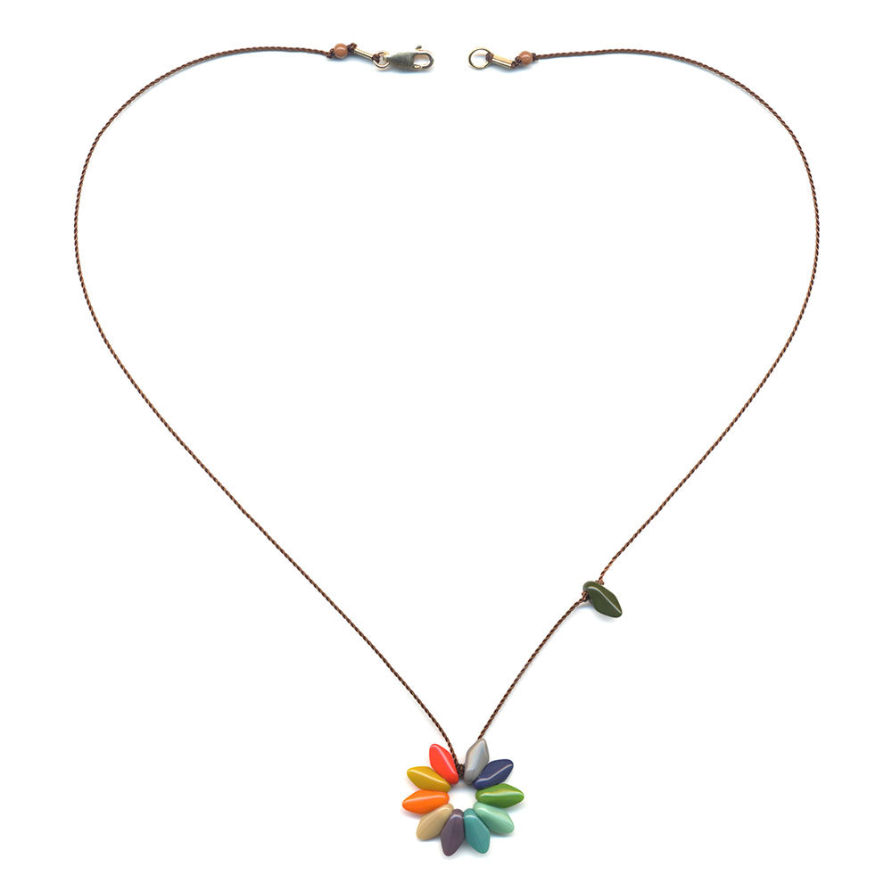 Rainbow Flower Pendant Necklace by I. Ronni Kappos - Small
