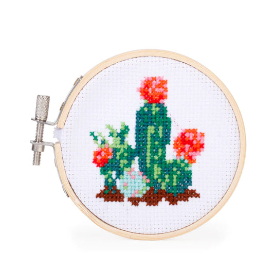 Mini Cross Stitch Embroidery Kit - Cactus