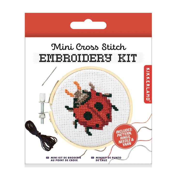 Mini Cross Stitch Embroidery Kit - Ladybug