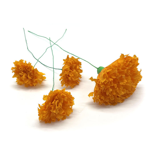 Crepe Paper Marigold - Single Stem