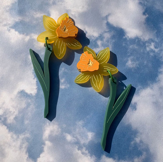 Daffodils Acrylic Earrings by Not Picasso