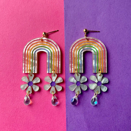 Rainbow Arches Acrylic Earrings by Not Picasso