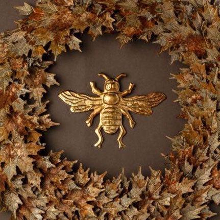 Pressed Metal Ornament - Bee / Gold