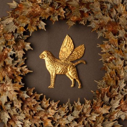 Pressed Metal Ornament - Dog with Wings