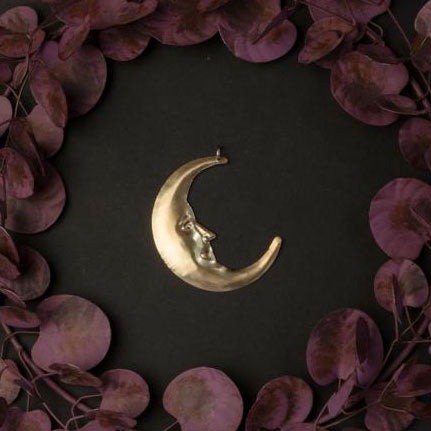 Pressed Metal Ornament - Crescent Moon