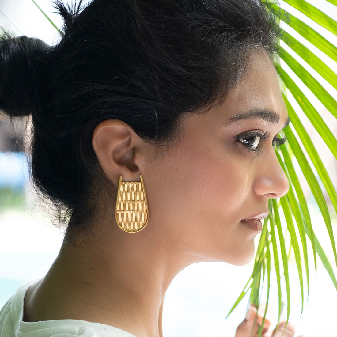 Woven Stud Earrings by Saeyri