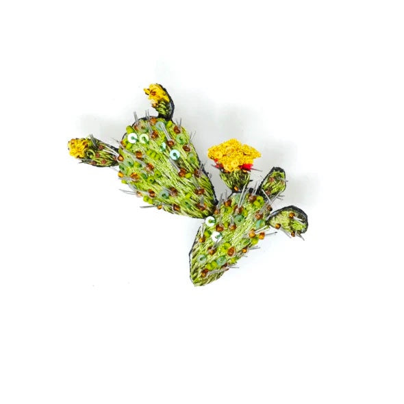 Indian Fig Cactus Brooch Pin