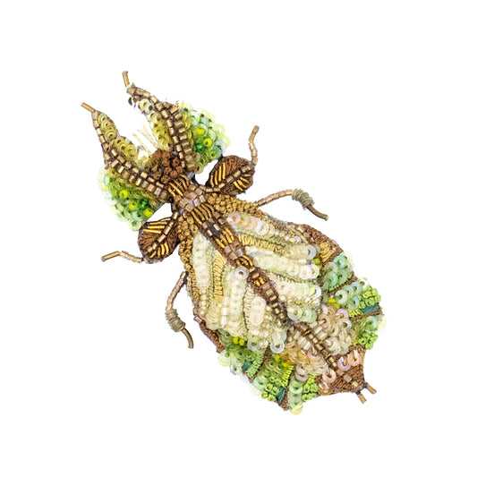 Giant Leaf Insect Brooch Pin